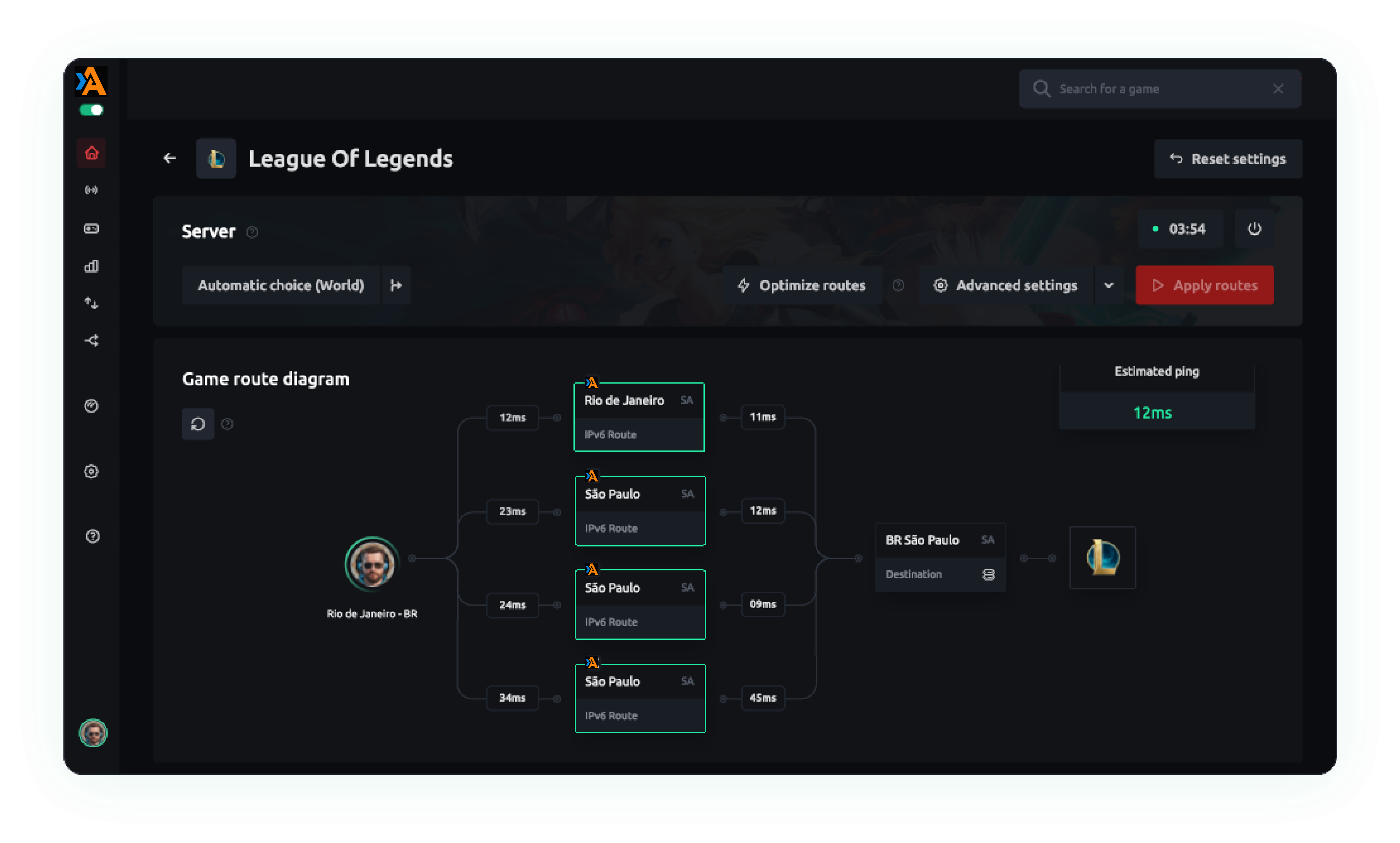 نمایی از نرم‌افزار لگ‌زیرو